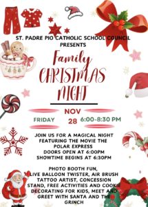 St. Padre Pio Parent Communication:  Week of Dec. 1st, 2025